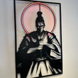 Japanese Samurai Metal and Neon Wall Art