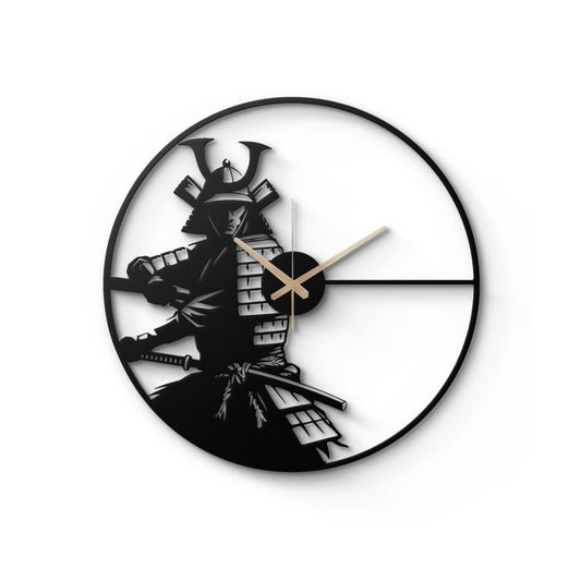 Samurai Warrior Metal Wall Clock