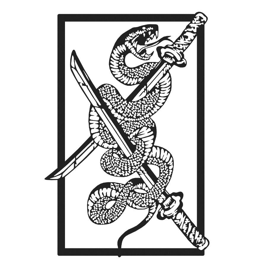 Serpent and Katana Metal Wall Art