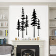 Set of 2 Pine Trees Metal Wall Art