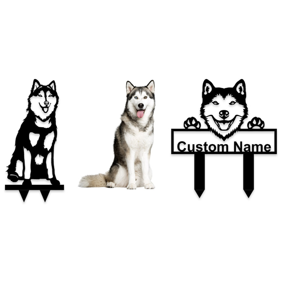 Siberian Husky Custom Metal Dog Portrait