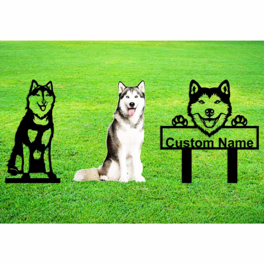 Siberian Husky Custom Metal Dog Portrait