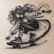 Skater Girl Metal Wall Art