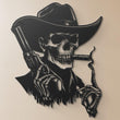 Gothic Skull Cowboy Metal Wall Art