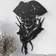 Skull Pirate Captain Gothic Metal Wall Art