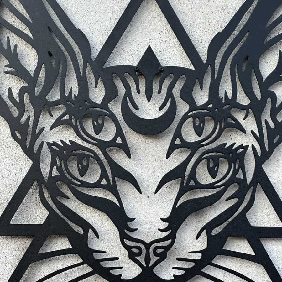 Gothic Sphynx Cat Metal Wall Art