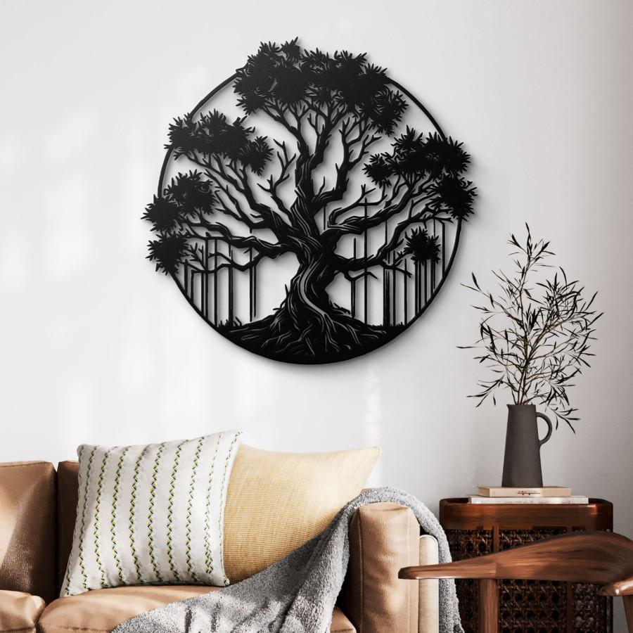 Stunning Circular Tree Metal Wall Art