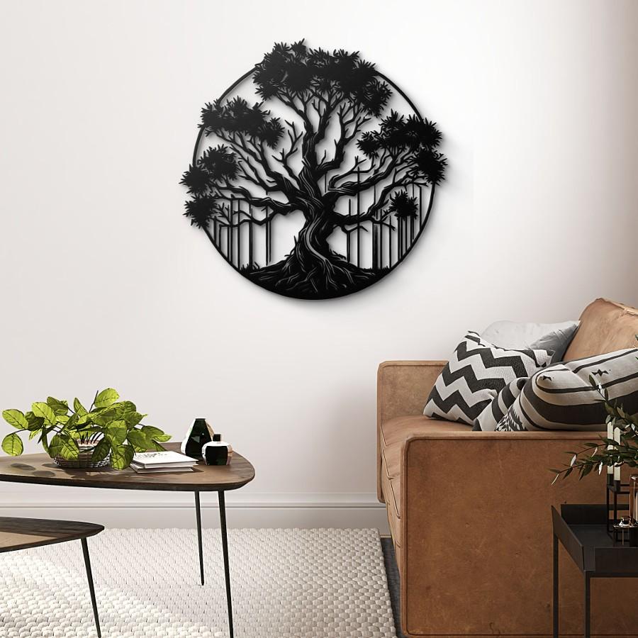 Stunning Circular Tree Metal Wall Art