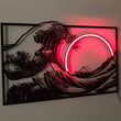 The Great Wave of Kanagawa Metal and Neon Wall Art