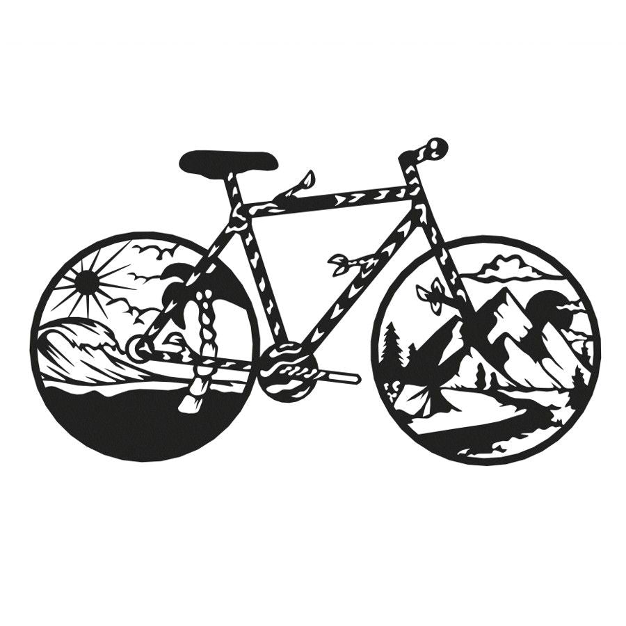 Bicycle and Natural Metal Wall Art