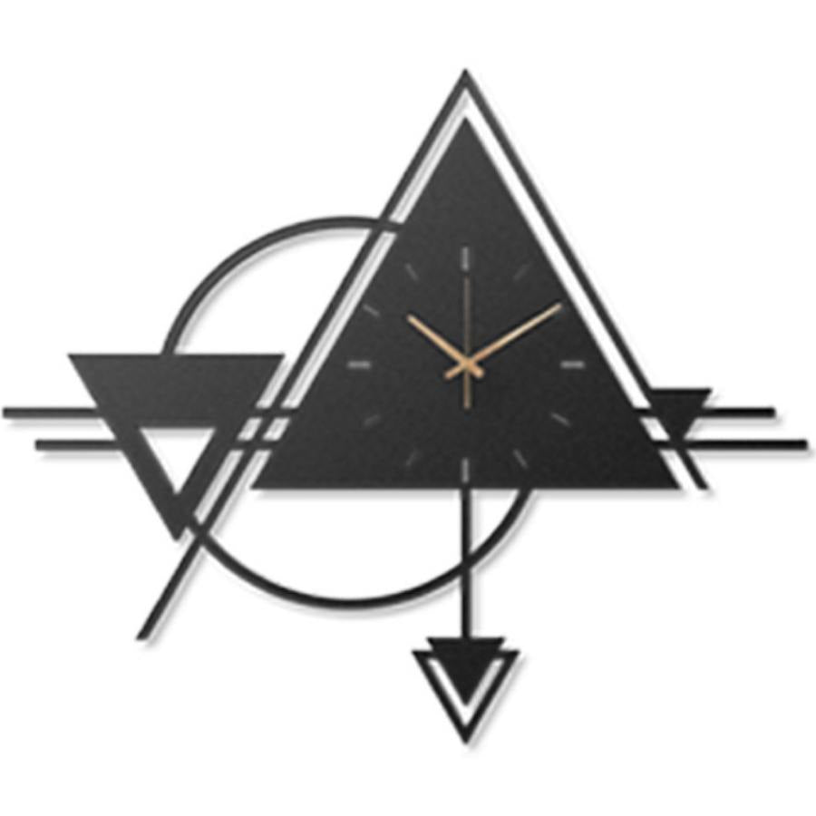 Triangle Shape Metal Wall Clock for Living Room - Moonarch