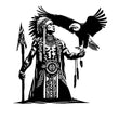 Tribal Spirit Eagle and Warrior Metal Wall Art