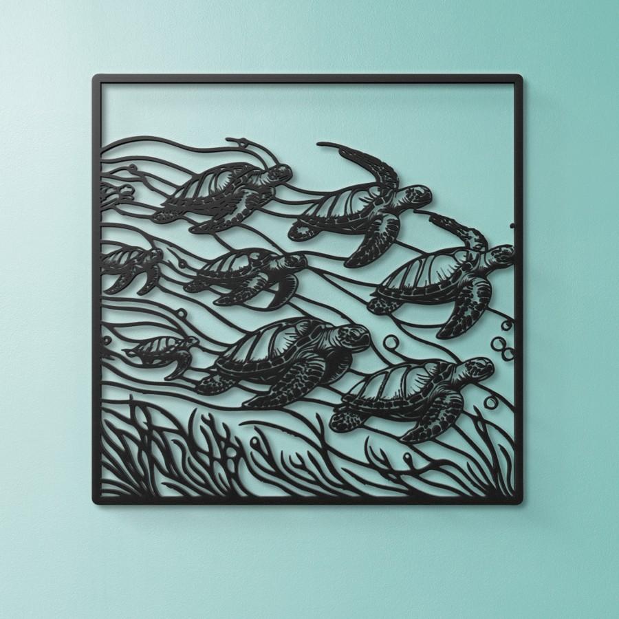 Sea Turtles Metal Wall Art Bathroom Decor