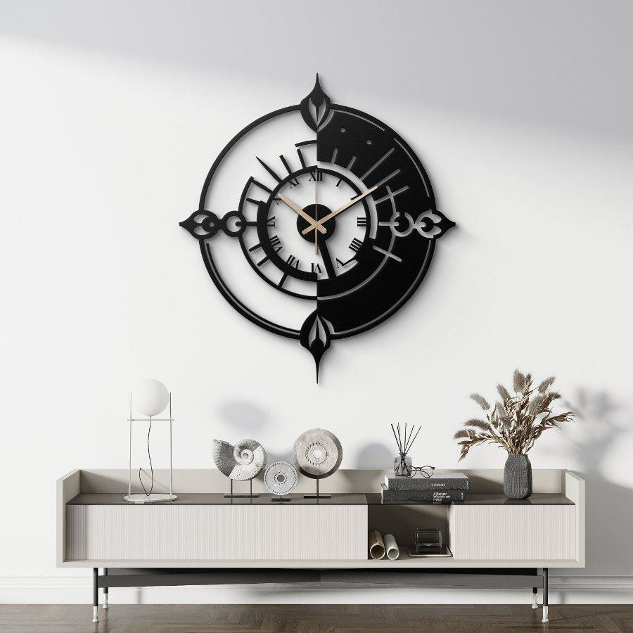 Unique Roman Numerals Metal Wall Clock