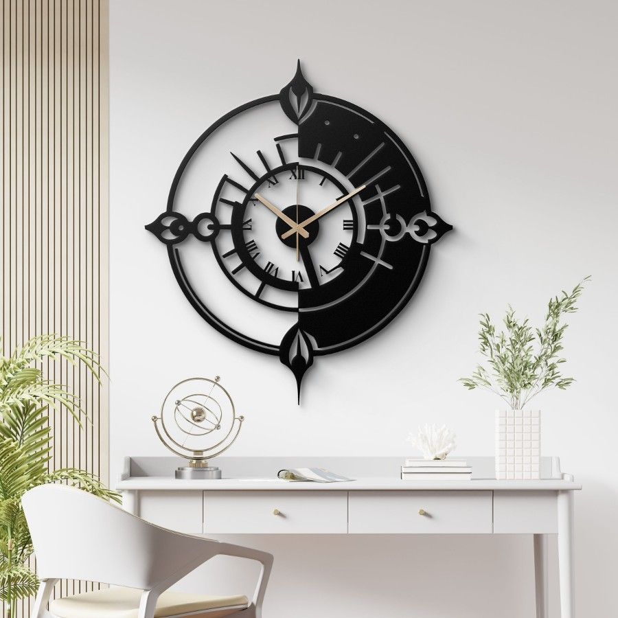 Unique Roman Numerals Metal Wall Clock