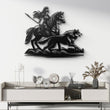 Valkyrie Horse and Wolf Metal Wall Art