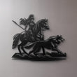 Valkyrie Horse and Wolf Metal Wall Art