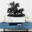 Valkyrie Horse and Wolf Metal Wall Art