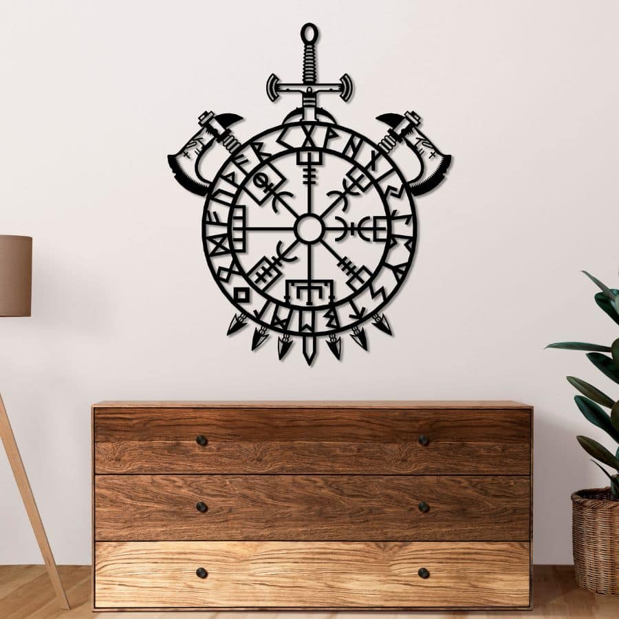 Vegvisir Viking Metal Wall Art