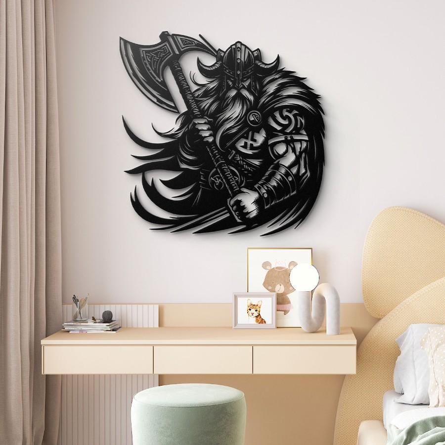 Viking Axe Warrior Metal Wall Art