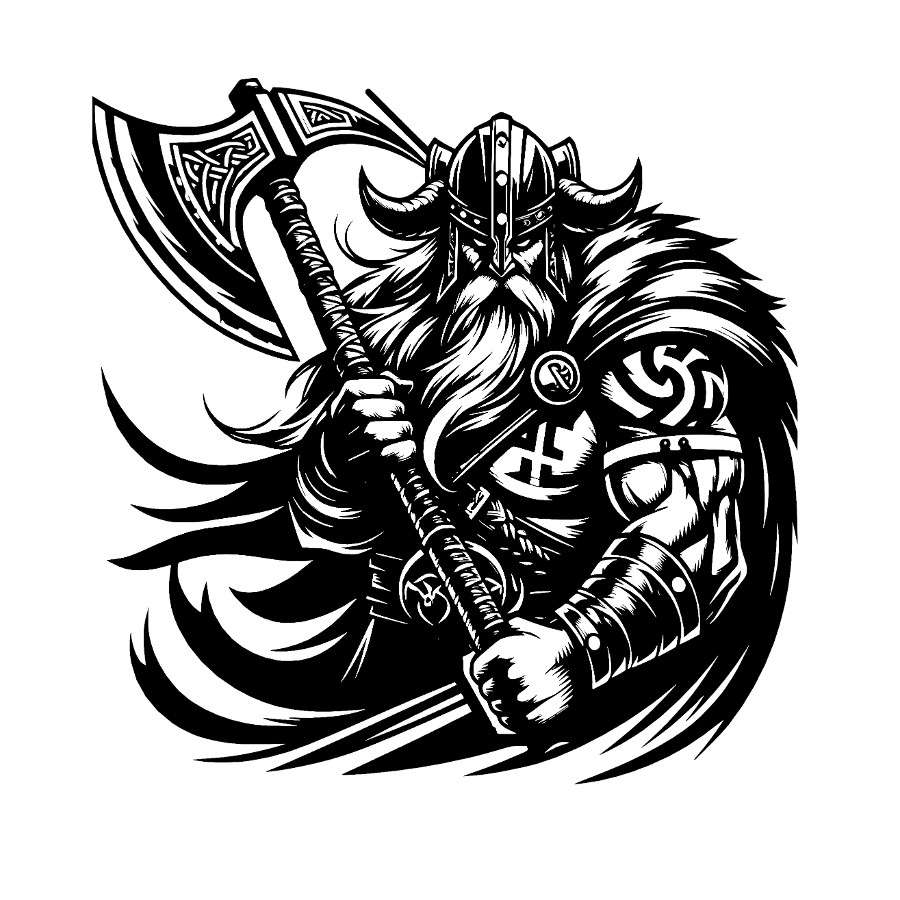 Viking Axe Warrior Metal Wall Art, image size:900x900