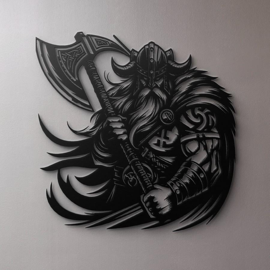 Viking Axe Warrior Metal Wall Art