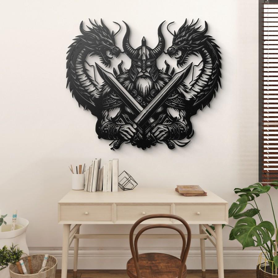 Viking Dragons Metal Wall Art