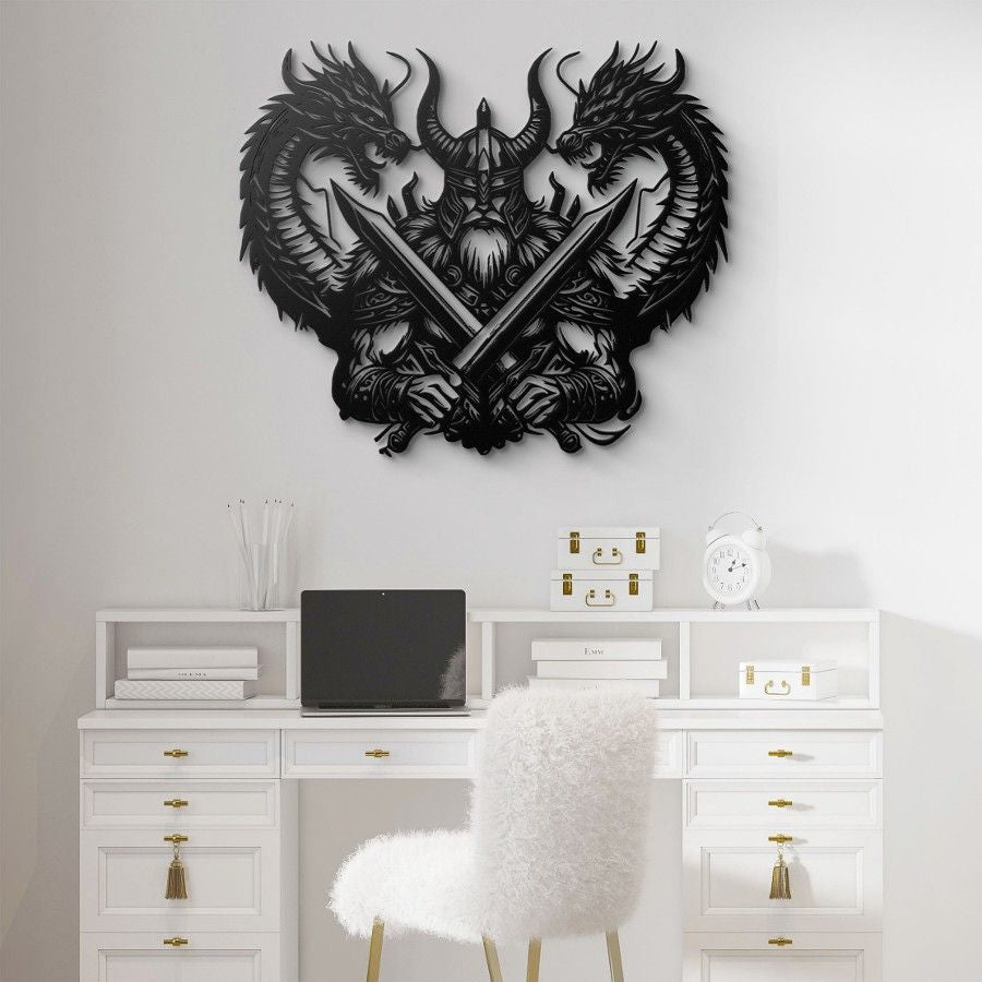 Viking Dragons Metal Wall Art