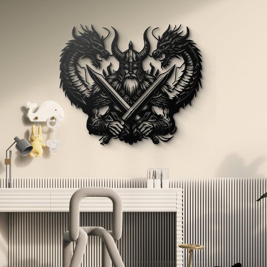 Viking Dragons Metal Wall Art