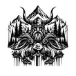 Viking Mountain Guardian Metal Wall Art