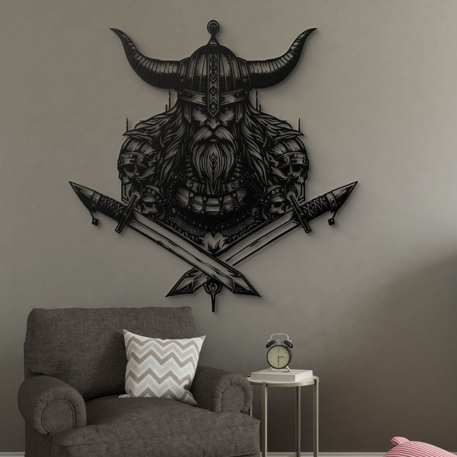 Viking Skull Metal Wall Art