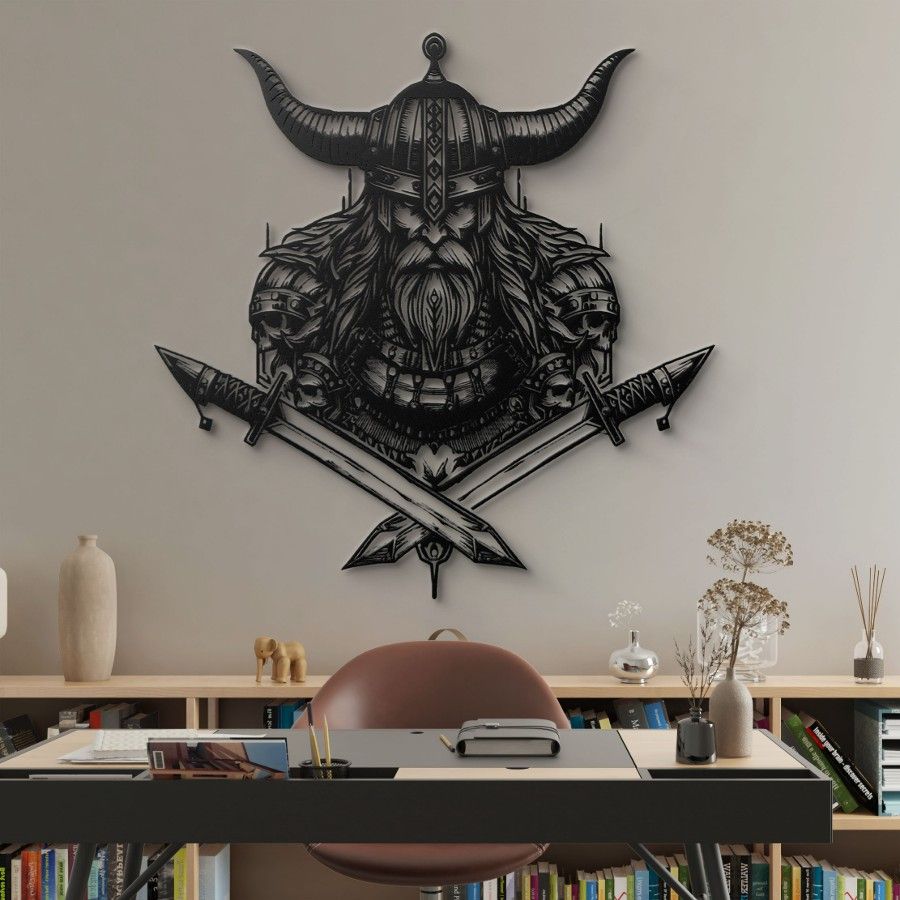 Viking Skull Metal Wall Art