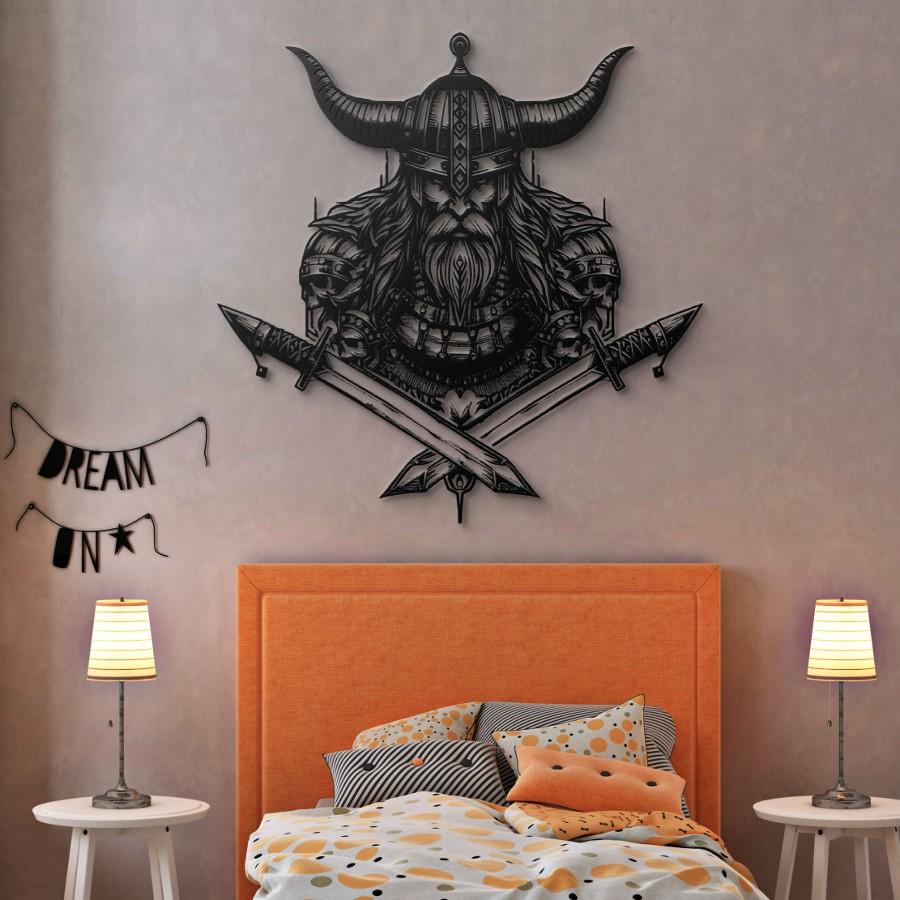 Viking Skull Metal Wall Art