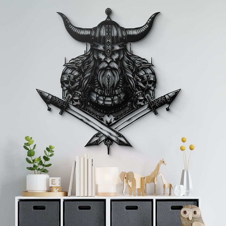 Viking Skull Metal Wall Art