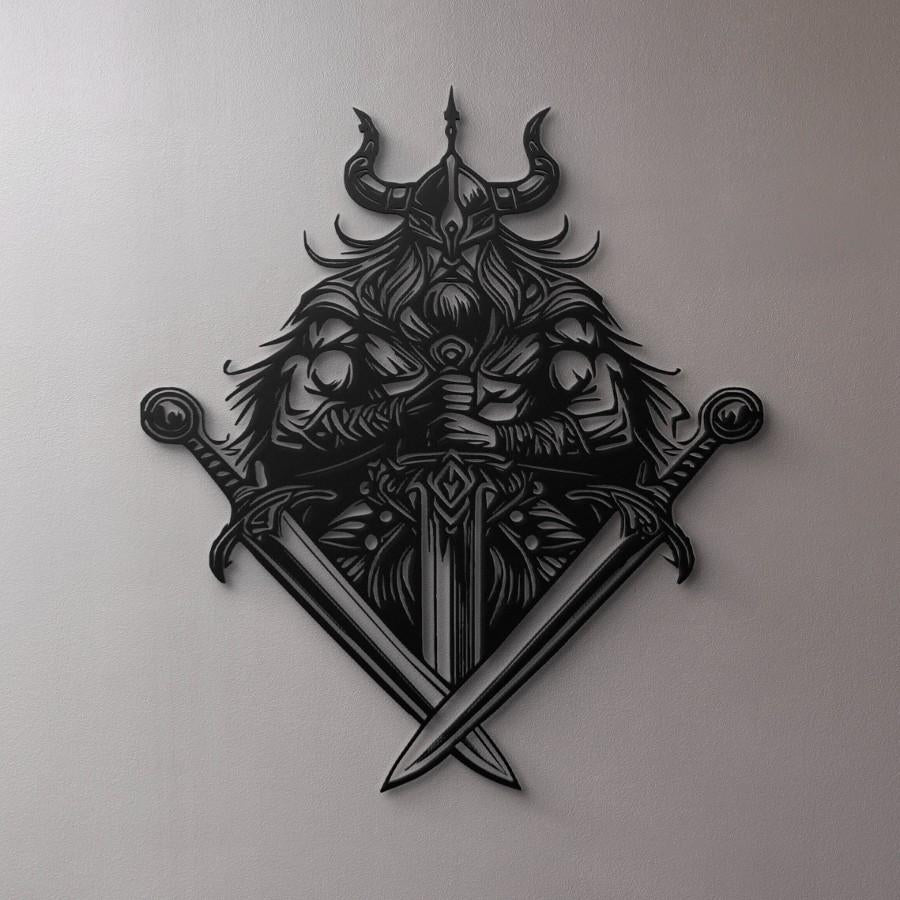 Viking Swordsman Metal Wall Art