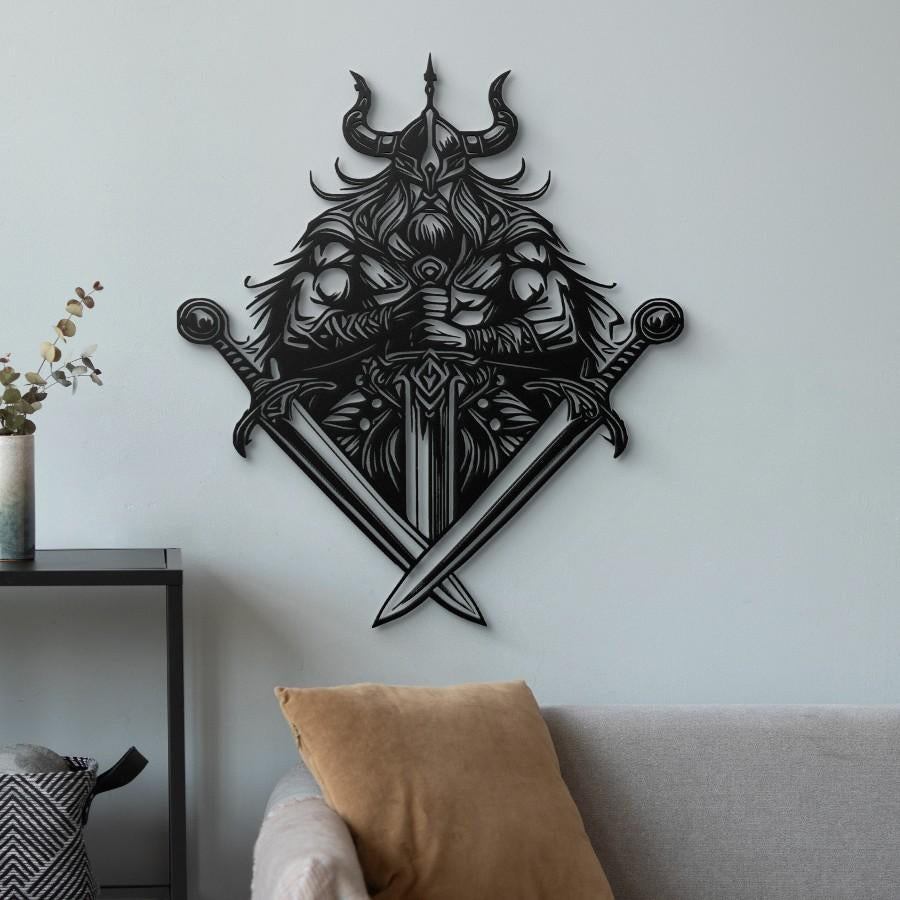 Viking Swordsman Metal Wall Art