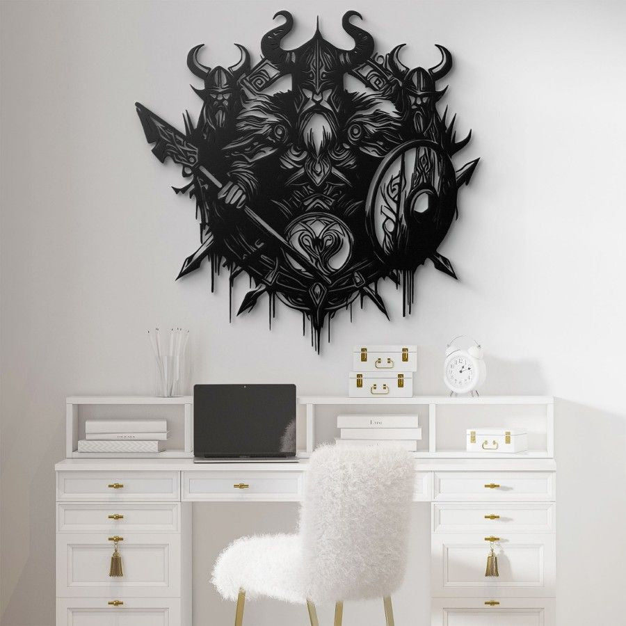 Viking Warriors Metal Wall Art