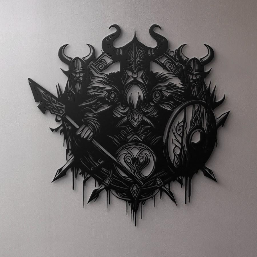 Viking Warriors Metal Wall Art