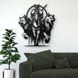 Viking and Wolves Metal Wall Art