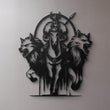 Viking and Wolves Metal Wall Art