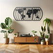 World Map Metal Wall Art