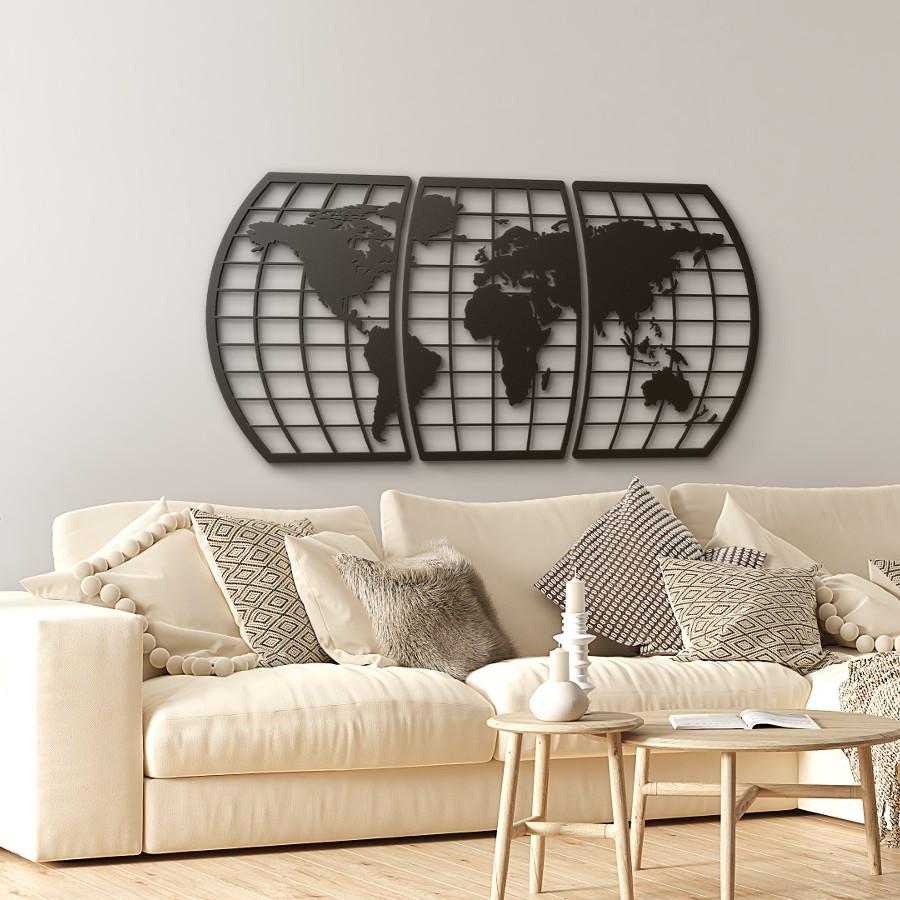 World Map Metal Wall Art