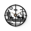 Western Cowboy Caravan Metal Wall Clock