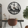 Western Cowboy Caravan Metal Wall Clock