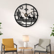 Western Cowboy Caravan Metal Wall Clock