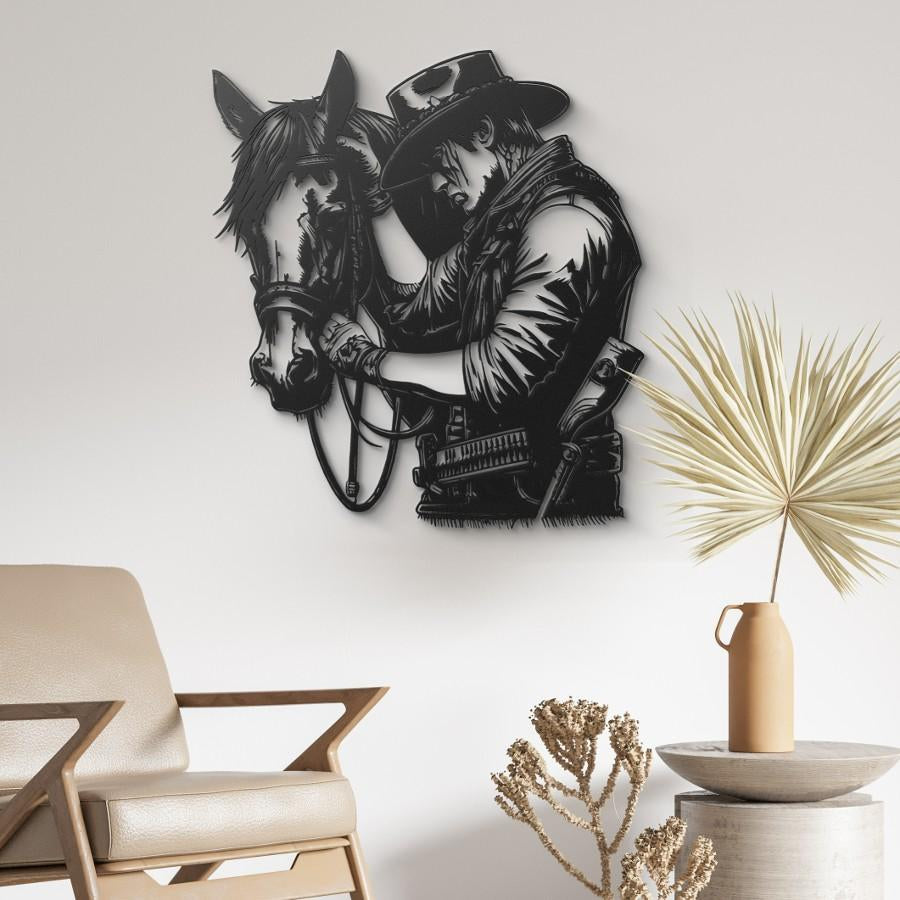 Western Cowboy Metal Wall Art Decor