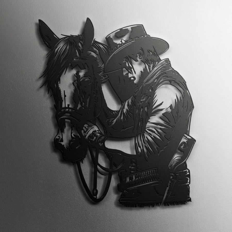 Western Cowboy Metal Wall Art Decor