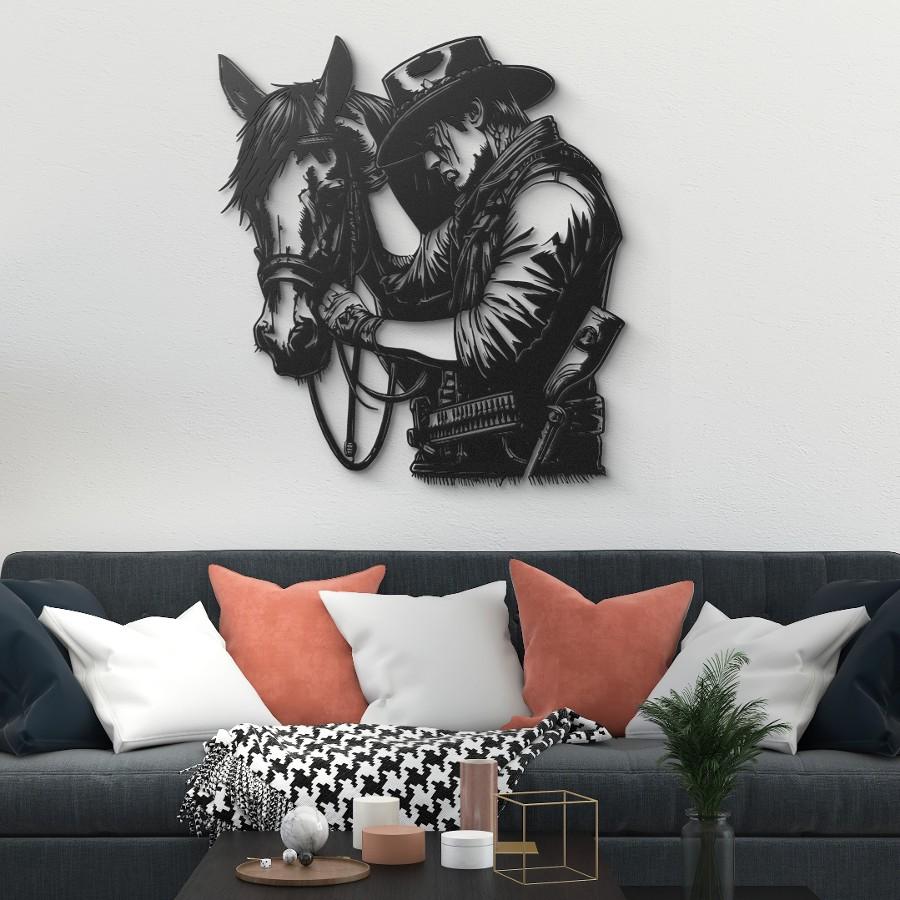 Western Cowboy Metal Wall Art Decor