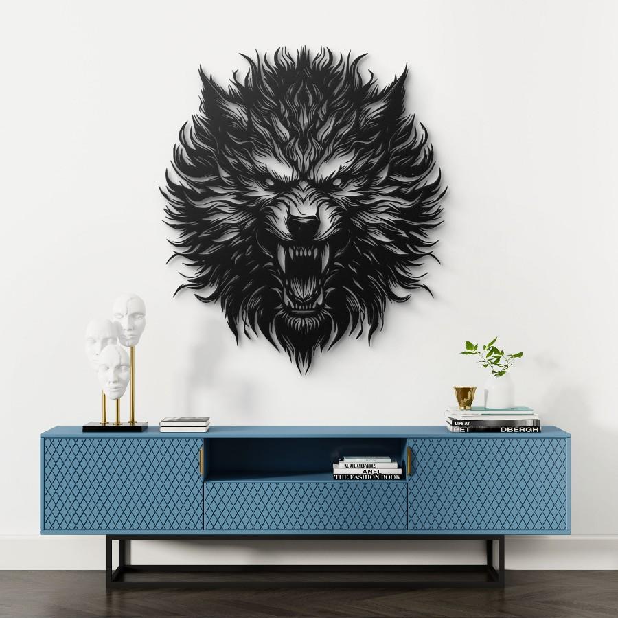 Wolf Head Metal Wall Art