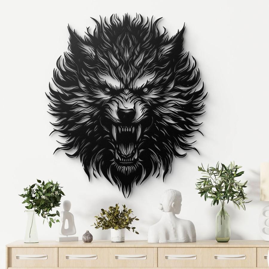 Wolf Head Metal Wall Art